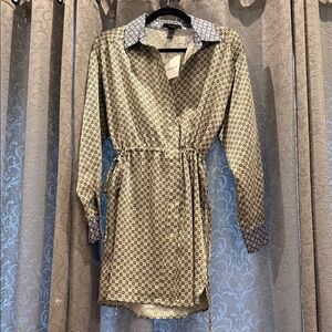 Patterned Long Sleeve Dress